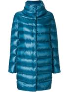 Herno - Zip Up Padded Coat - Women - Cotton/polyamide/acetate/polyimide - 50, Blue, Cotton/polyamide/acetate/polyimide