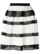 Michael Michael Kors Striped Lace Pleated Skirt - White
