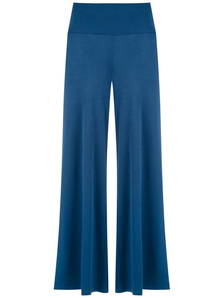 Alcaçuz Lastro Palazzo Pants - Blue
