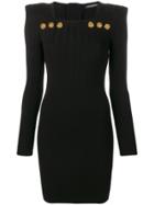 Balmain Fitted Knit Mini Dress - Black