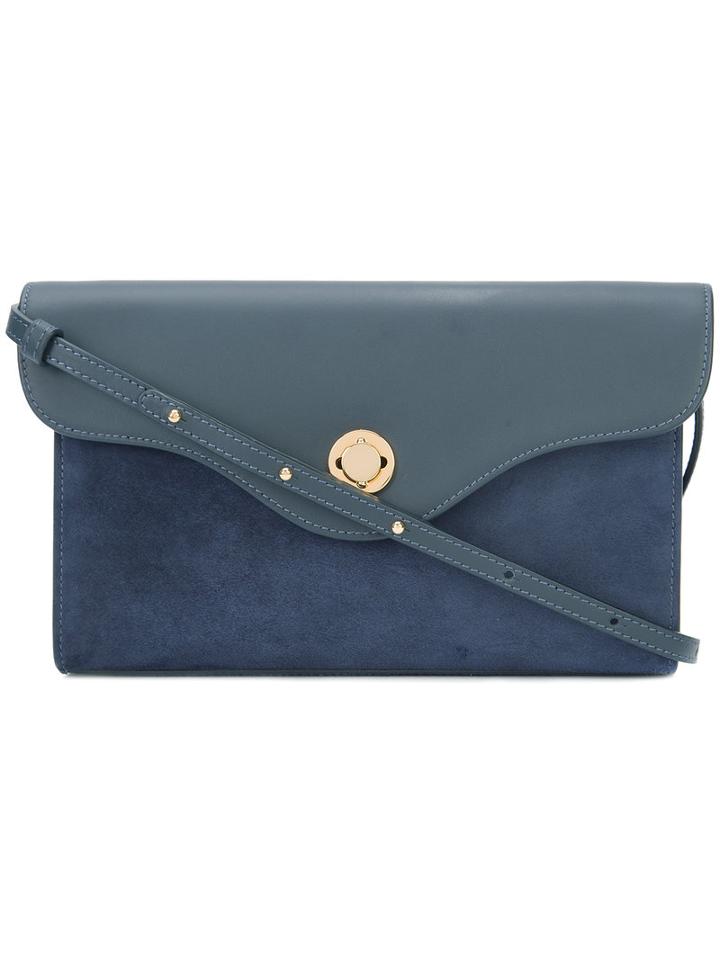 Mansur Gavriel - Foldover Baguette - Women - Calf Leather/suede - One Size, Blue, Calf Leather/suede