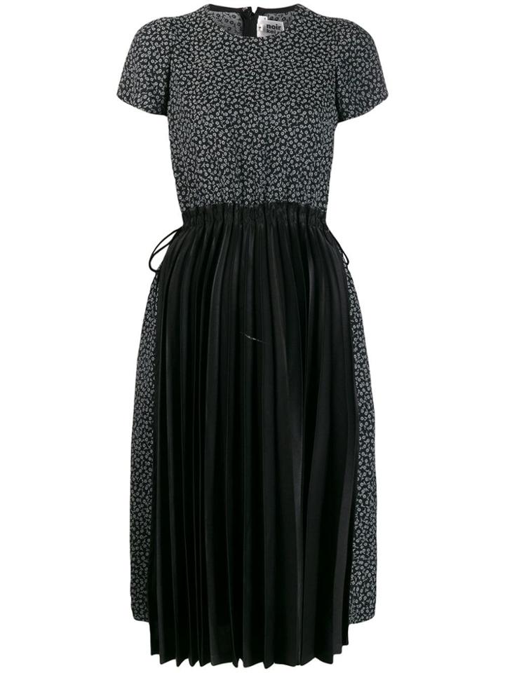 Comme Des Garçons Noir Kei Ninomiya Contrast Pleated Dress - Black
