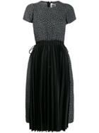 Comme Des Garçons Noir Kei Ninomiya Contrast Pleated Dress - Black