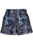 Vera Wang Baroque Embroidered Shorts - Blue