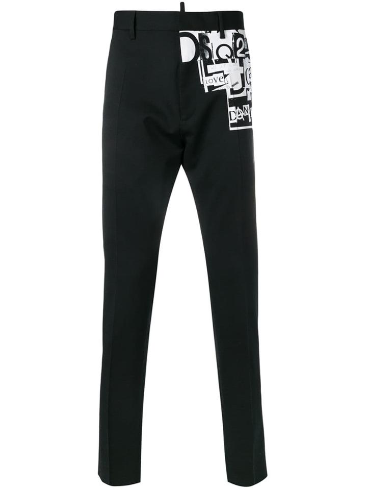 Dsquared2 Cigarette Fit Trousers - Black