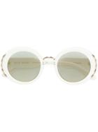 Elie Saab Logo Round Sunglasses - White