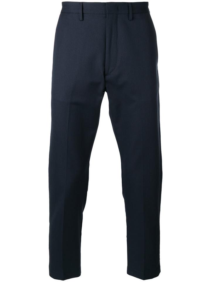 Pence Cropped Tailored Trousers, Men's, Size: 50, Blue, Cotton/wool