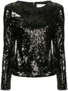 Racil Sequin Embellished Longsleeved Top - Black