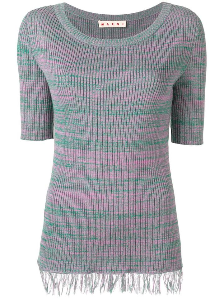 Marni Fringed Sweater - Pink