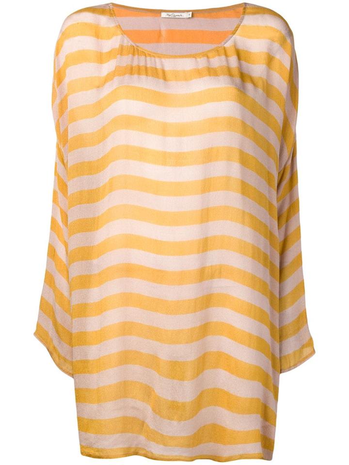 Mes Demoiselles Striped Long Sweater - Yellow