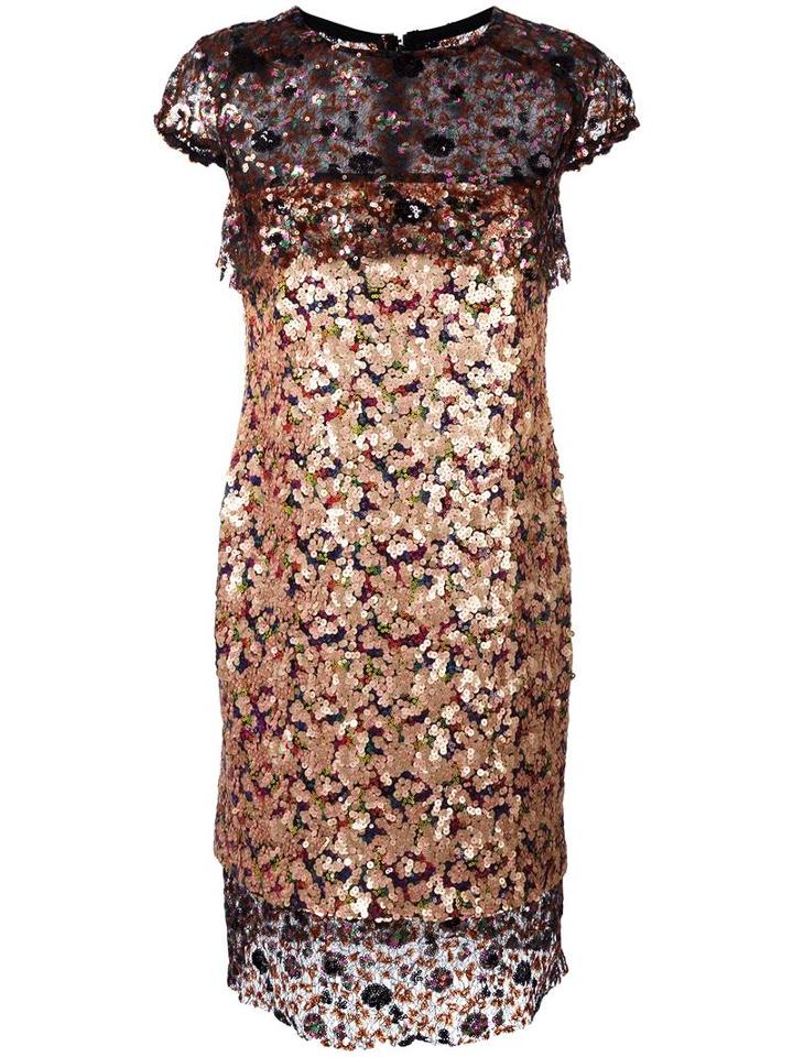 Talbot Runhof 'kolsby' Dress, Women's, Size: 34, Gold, Silk/cupro/spandex/elastane/polyester