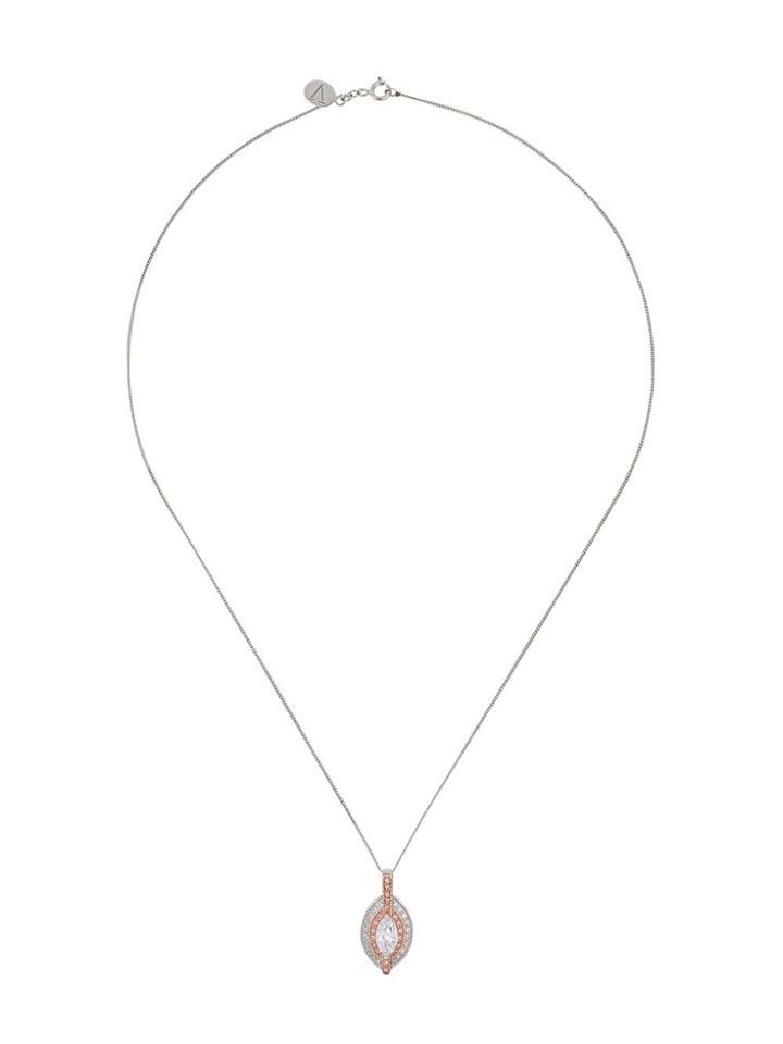 V Jewellery Rose Pendant Necklace - Silver