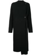 Oyuna Asymmetric Fastening Cardi-coat - Black