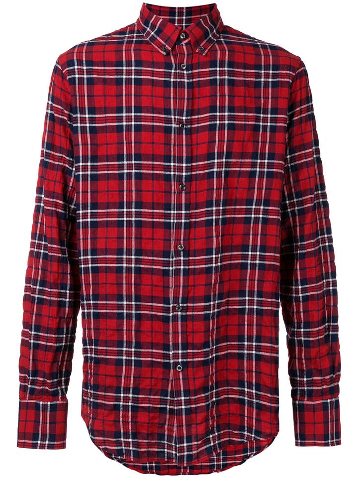 Dsquared2 Casual Tartan Shirt, Men's, Size: 46, Red, Cotton/spandex/elastane