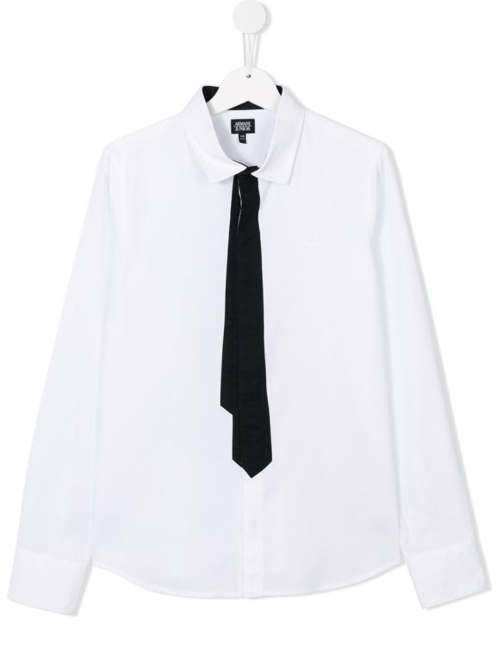 Armani Junior Tie Detail Shirt, Boy's, Size: 16 Yrs, White