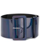 Msgm Shiny Oversized Belt - Blue