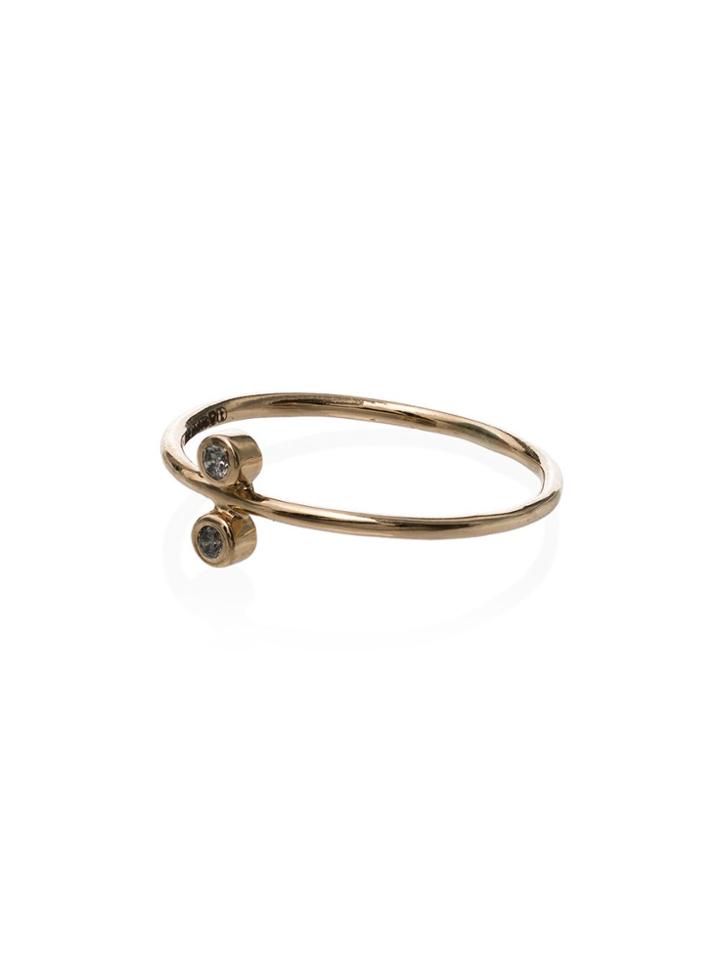 Xiao Wang 14k Yellow Gold Dot Dot Diamond Ring - Metallic