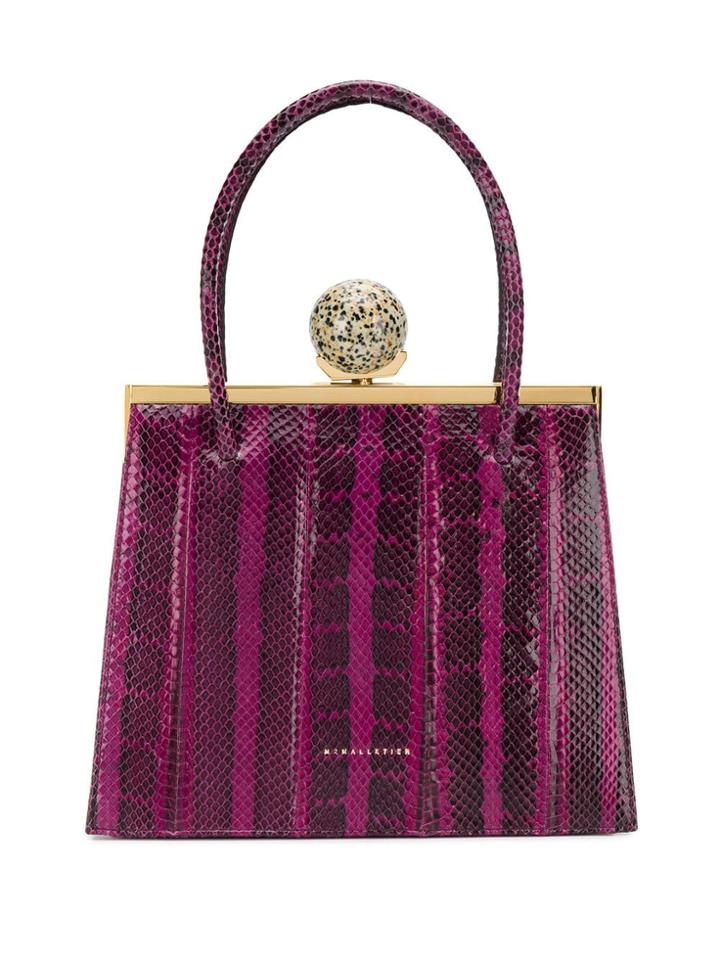 M2malletier Mulberry Snakeskin Tote - Purple