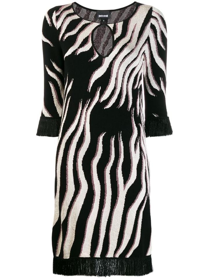 Just Cavalli Tiger Knit Sweater Dress - Black