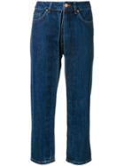 Aalto Fixed Pleats Cropped Jeans - Blue