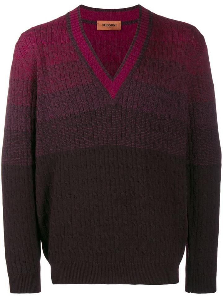 Missoni Degradé Cable-knit Jumper - Purple