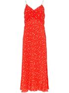 Miu Miu Star Print Chain Strap Silk Dress - Red