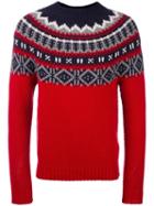 Moncler Fair Isle Knit Jumper, Men's, Size: Xl, Red, Wool/cashmere