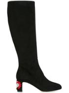 Dolce & Gabbana Embellished Heel Boots - Black