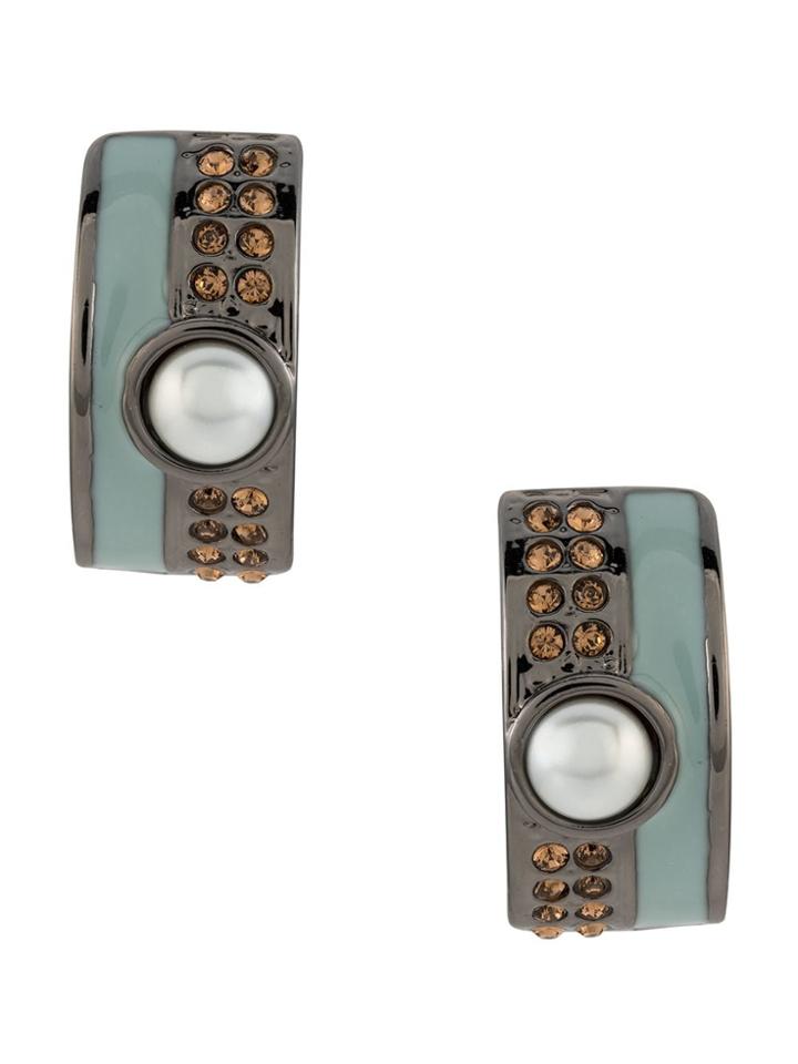 Camila Klein Enamelled Earrings - Black