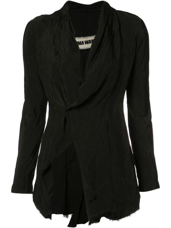 Uma Wang Draped Collar Blazer, Women's, Size: Small, Black, Cupro