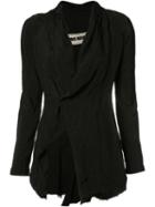 Uma Wang Draped Collar Blazer, Women's, Size: Small, Black, Cupro