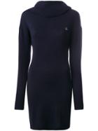 Vivienne Westwood Anglomania Logo Embroidered Knit Dress - Blue