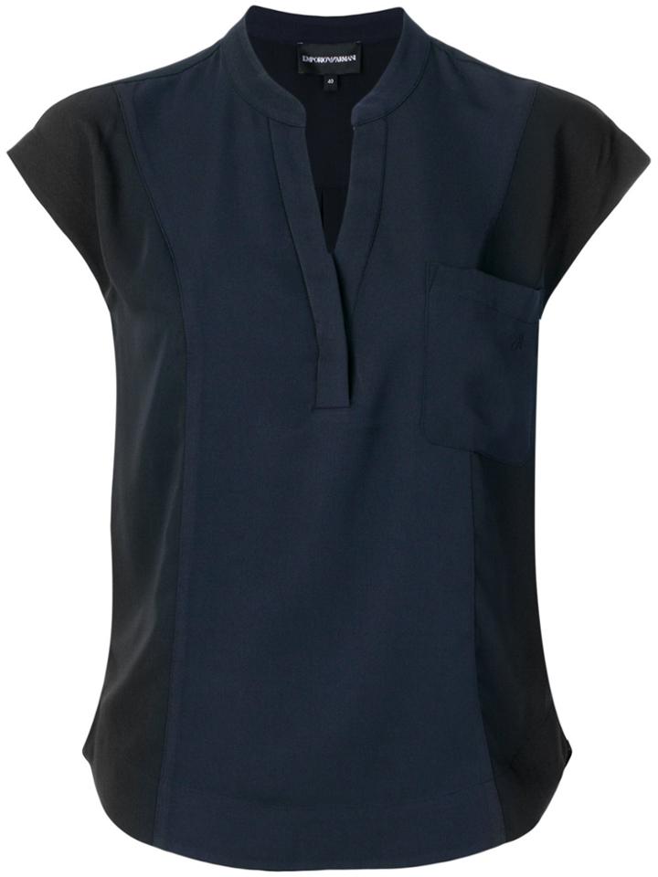 Emporio Armani Mandarin-collar Shirt - Blue