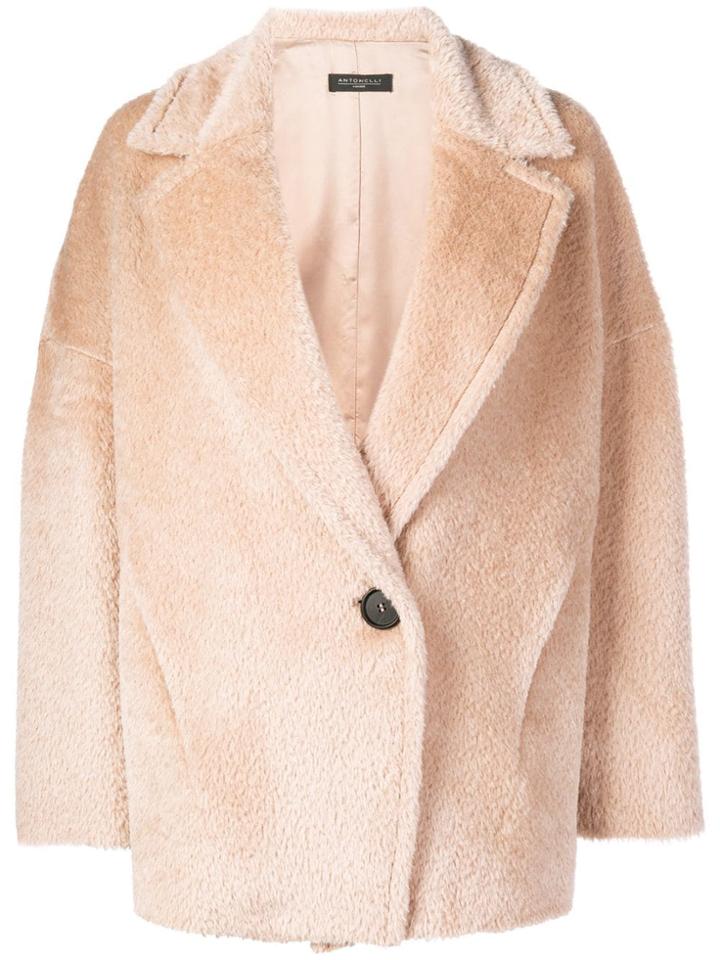 Antonelli Oversized Textured Coat - Pink