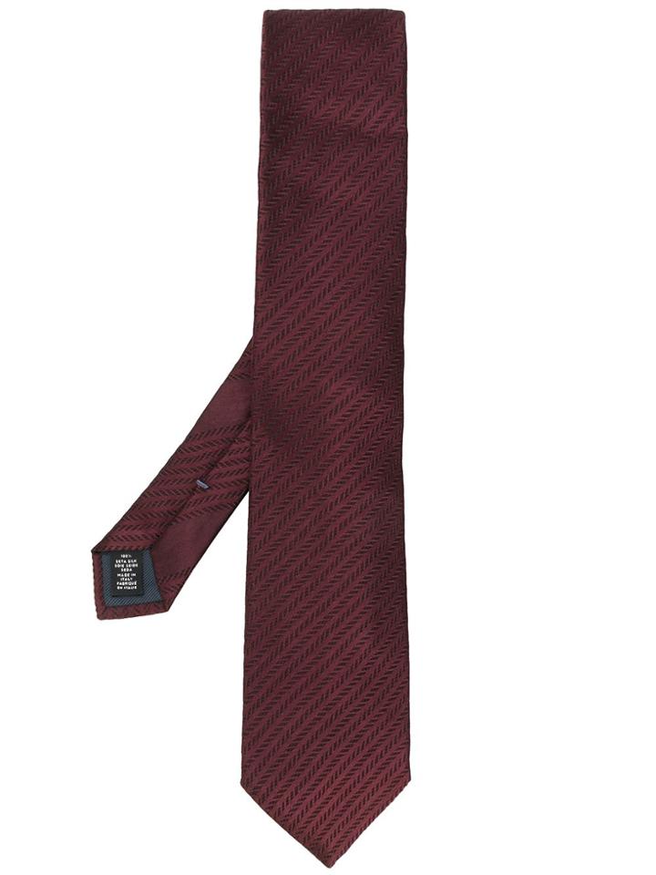 Ermenegildo Zegna Diagonal Striped Necktie - Red