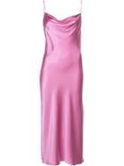 Fleur Du Mal Cowl Neck Slip Dress - Pink & Purple