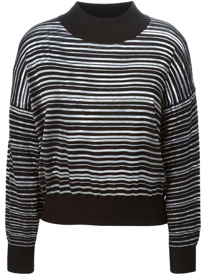 Dagmar Striped Fine Knit Sweater, Women's, Size: Large, Black, Polyamide/polyester/viscose
