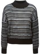 Dagmar Striped Fine Knit Sweater, Women's, Size: Large, Black, Polyamide/polyester/viscose
