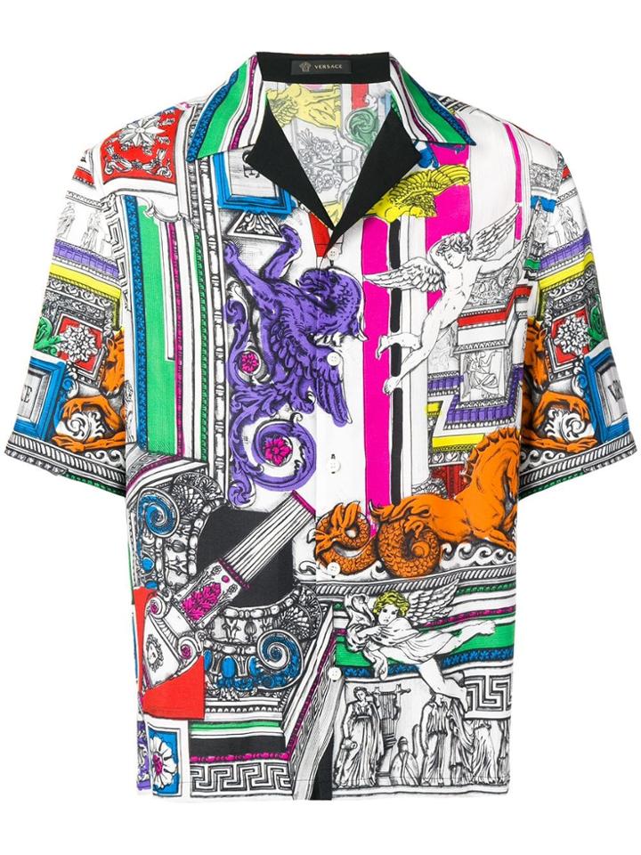 Versace Jeans Colour-block Print Shirt - White