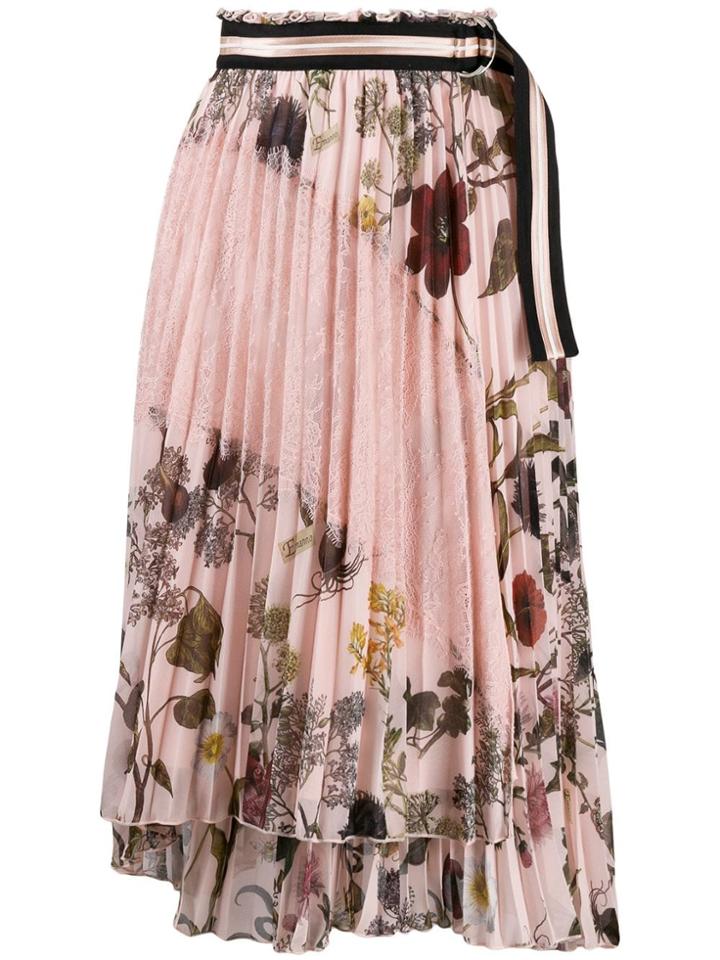 Ermanno Ermanno Floral Print Pleated Skirt - Pink