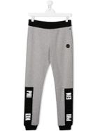 Philipp Plein Junior Teen Logo Tape Track Pants - Grey