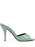 Gucci Leather Heeled Slides - Green