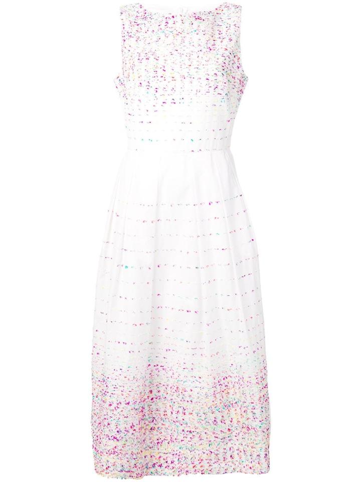 Sara Roka Fit-and-flare Midi Dress - White