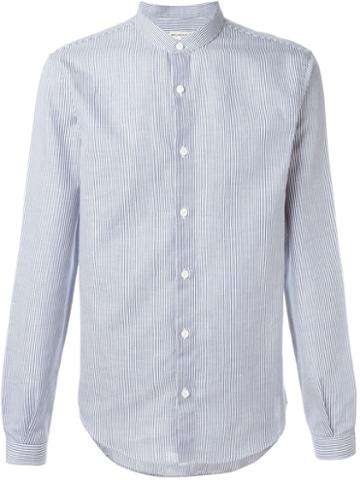 Melindagloss Mao Collar Pinstripe Shirt