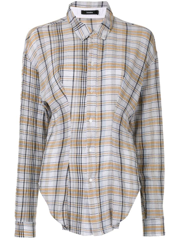Bassike Asymmetric Check Print Shirt - Multicolour
