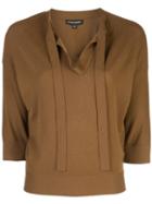 Narciso Rodriguez Tie Neck Jumper - Brown