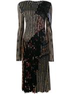 Etro Striped Pleated Dress - Neutrals