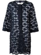 D.exterior Floral Lace Panel Jacket, Women's, Size: 44, Black, Polyamide/cotton/viscose
