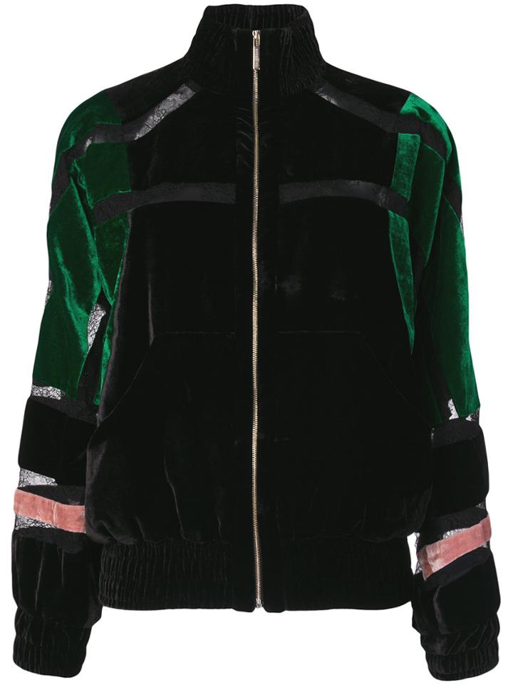 Elie Saab Velvet Bomber Jacket - Black