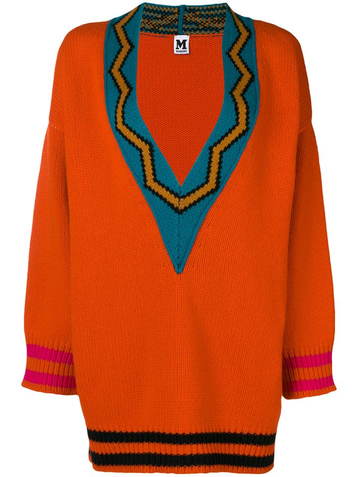 M Missoni V-neck Oversized Sweater - Yellow & Orange